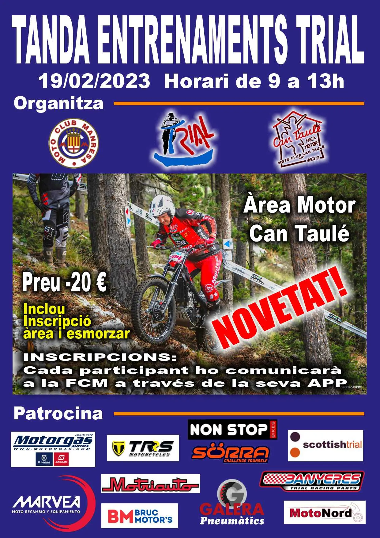 Cartell — TANDA D’ENTRENAMENTS TRIAL